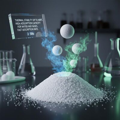 Estabilidade térmica até 400°C Adsorvente de peneira molecular com alta capacidade de adsorção para água e gases e taxa de adsorção rápida 2*58s